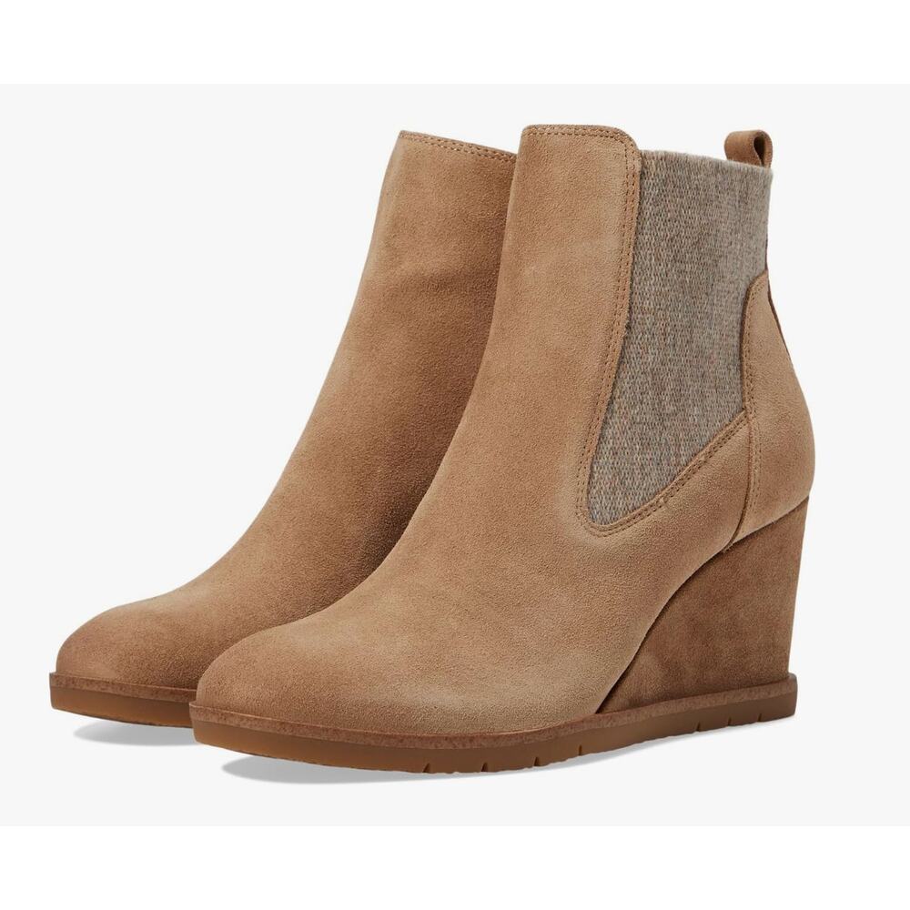 Sofft MONICA Suede Ankle Wedge Bootie Waterproof Boots | Sz 9, Barley Tan *READ* - Picture 3 of 10